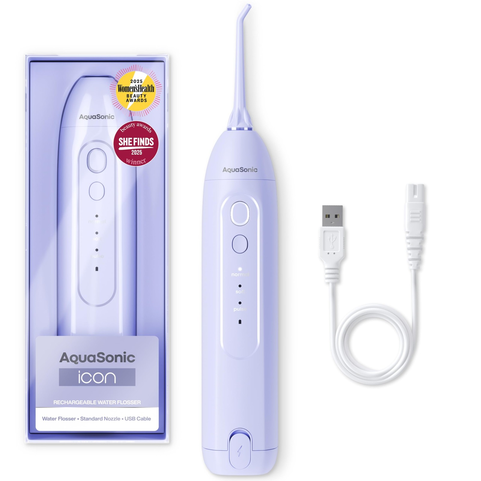 AquaSonic Icon Water Flosser for Teeth – Cordless Rechargeable Oral Irriga