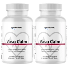 Vaso Calm Healthy Blood Sugar Levels Support Supplement - VasoCalm - 2 Bottles