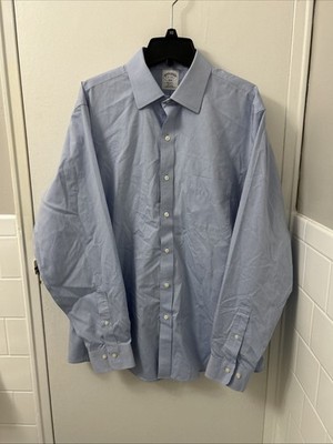 Brooks Brothers Regent Shirt Mens 16 4/5 Blue Oxford Button Button Non Iron L/S