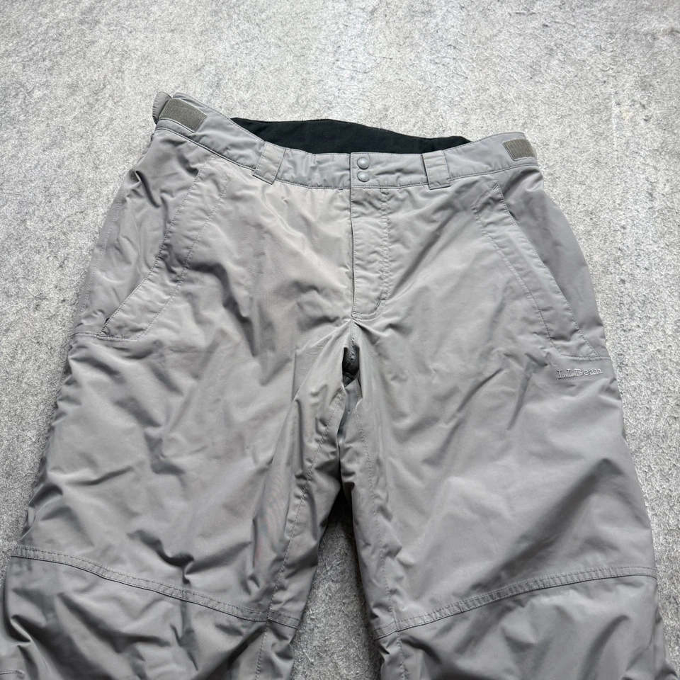 LL Bean Snow Pants Men L Gray Black Nylon Insulated Ski Gaiters 31" - Image 4 of 4