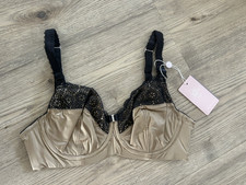 Cake Lingerie Balcony Style Flexible Wire Embroidery Nursing Bra Beige 32E NWT