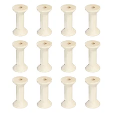 Wooden Empty Spools, Empty Sewing Bobbins, 1.6 In & 12 Pcs & Natural Color