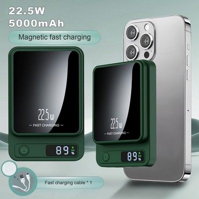 5000mah magnetic wireless mobile power bank, 22.5W fast charging for iphone