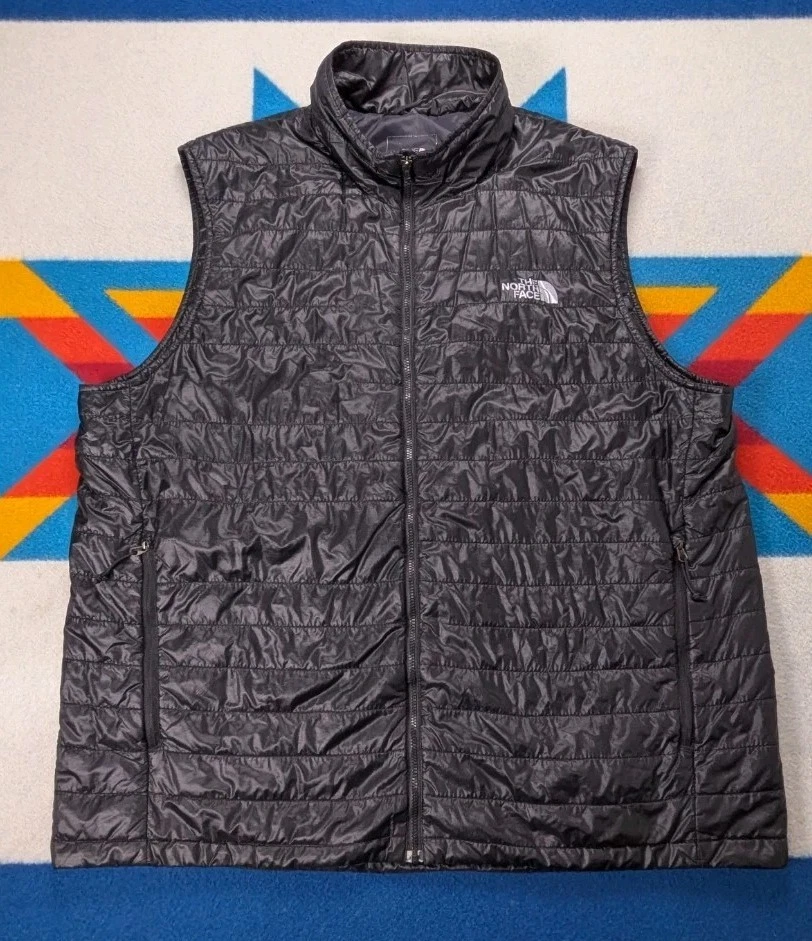 The North Face Flashdry Quilted Puffer Vest Full Zip Jacket Insulated Black XL