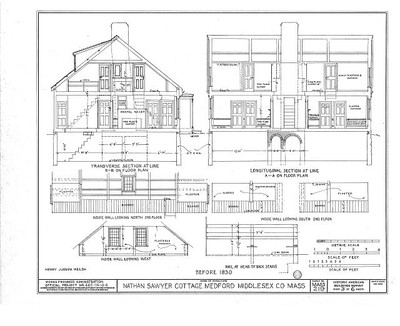 Nathan Sawyer Cottage,306 Riverside Avenue,Medford,Middlesex County,MA,HABS,6