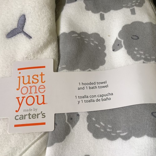Carter's Lamm Just For You Kapuzenhandtuch und Badetuch Set - Neu mit Etikett - 29"x29" - Bild 4 von 6