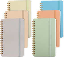 Azureal 6 PCS Small Spiral Notebook 4X6, Notebooks for Note Taking, Colorful Sch