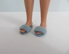 Vintage Barbie Ricky Doll Accessories BLUE SLIPPERS for Lights Out #1501