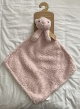 Levi And Emmie Plush Pink TEDDY BEAR Feather Knit Lovey Security Blanket Baby