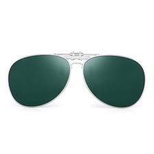 Retro Clip on Aviator Sunglasses Polarized Flip up Lenses Driving Eyeglasses