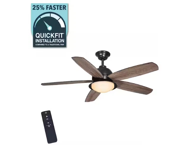 Home Decorators Collection Ackerly 52" Natural Iron LED Ceiling Fan Light Remote - Image 2 of 4