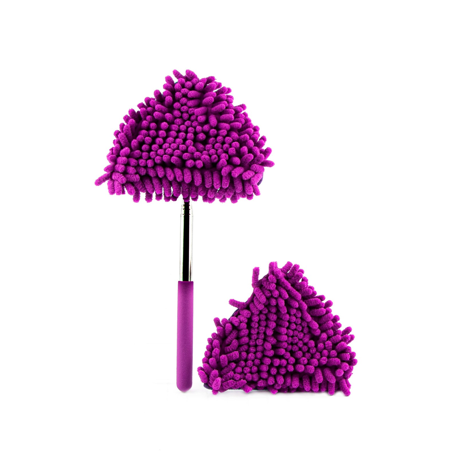 Инструменты для вытирания пыли из микрофибры с выдвижной длинной ручкой для умного дома и вращающимися головками