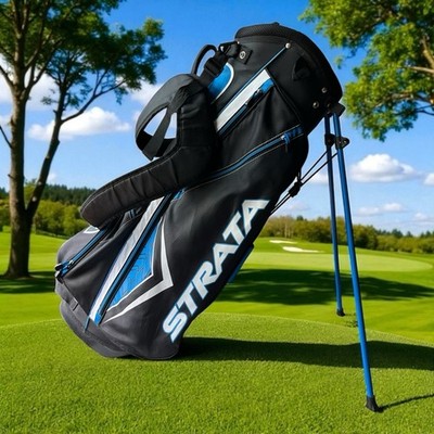 Strata Blue Black Golf Bag Carry Stand 7 Way Divider | eBay