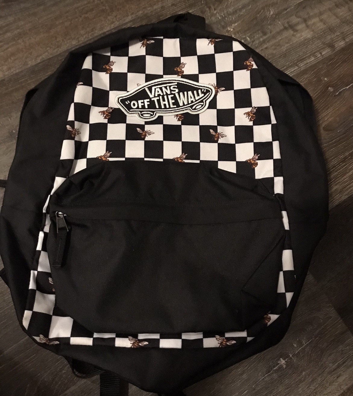 Vans Bee Backpack Bag Adjustable Straps Black Whi… - image 1