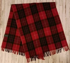 Tartan Blanket Co Lap Blanket Fraser Red Throw 75" x 28" Recycled Wool Outlander