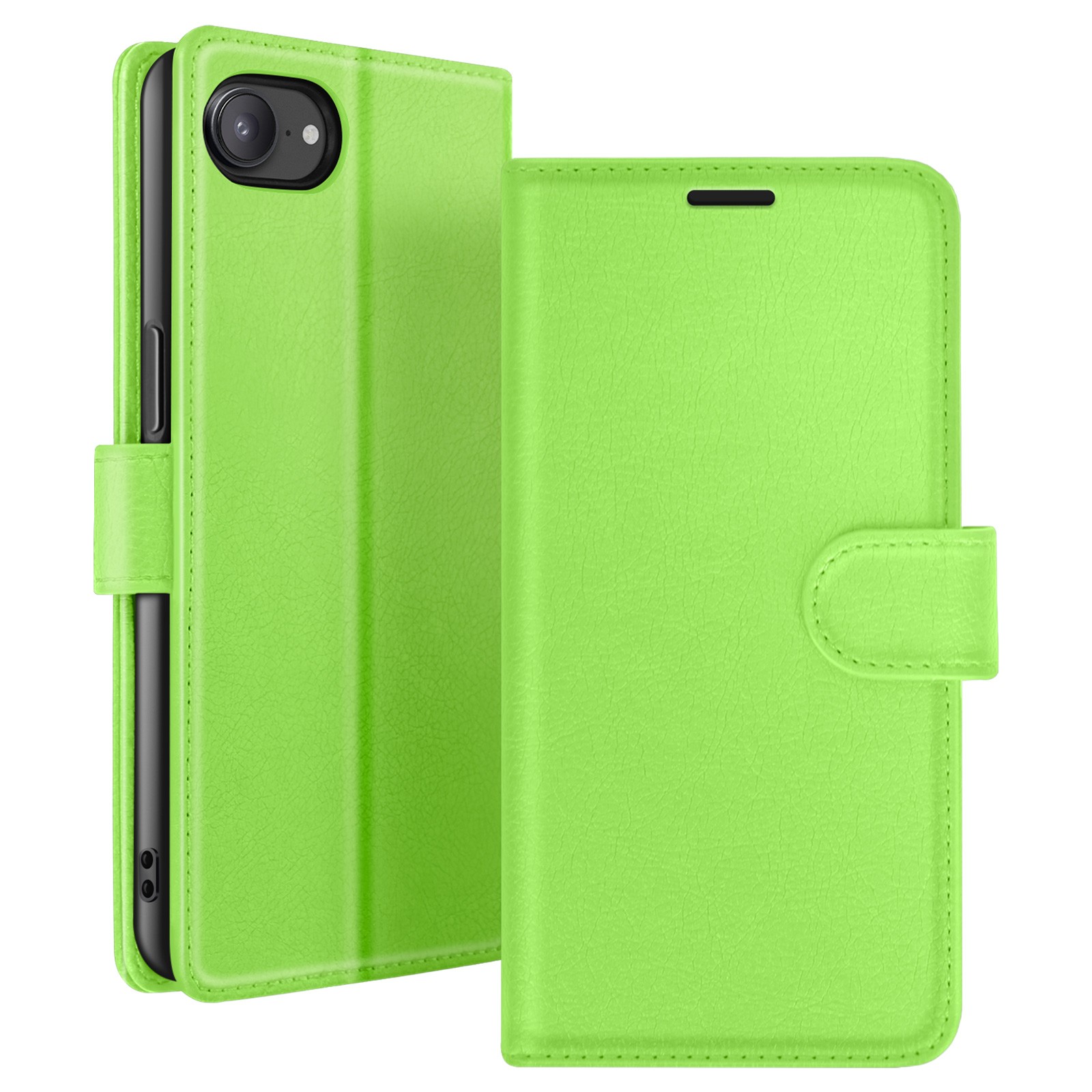 Étui pliable iPhone 16e avec porte-carte, protection magnétique Zanaé vert