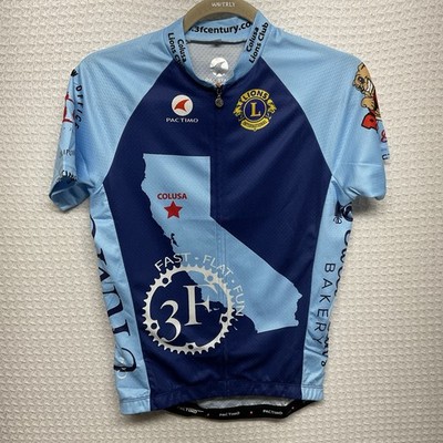 PACTIMO Men's S Small Blue  Cycling Jersey Full Zip Bike Top