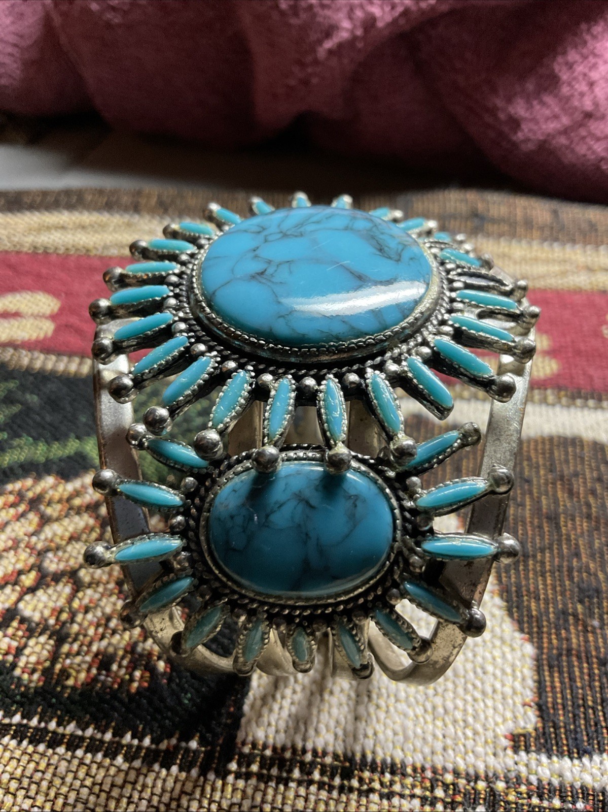 Native Preowned Turquoise Bracelet Silver & Steel… - image 15