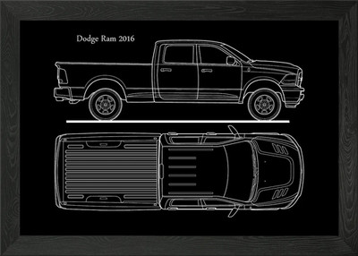 Dodge Ram 2016 Gerahmtes Wandbild Poster Leinwanddruck Bild