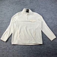 32 Degrees Heat Midweight Snap Arctic Fleece Pullover Sweatshirt Ivory - Large