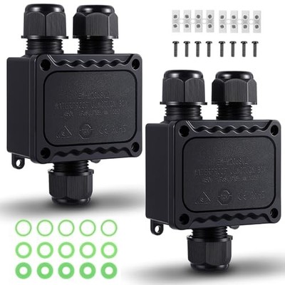 Pcs Waterproof Junction Box Ip68 Outdoor 3 Way Plug Line M5 Plastic Wire 2