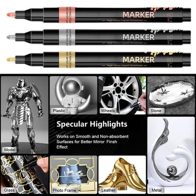 1/3PCS Art Liquid Mirror DIY Highlight Marker Pen Multifunction Pen Q2D0