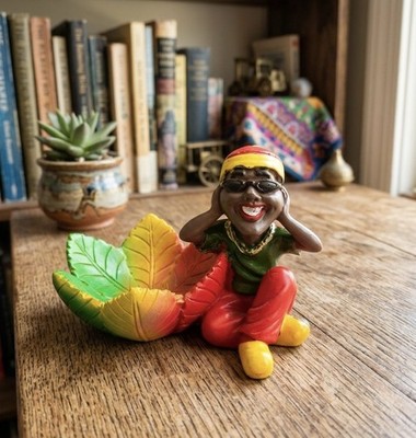 Rasta Figur Aschenbecher 'Hear No Evil'   Ohren zu, Deko, Handbemalt   Neu