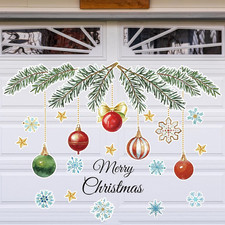 45Pcs Merry Christmas Garage Magnets Decoration Xmas Ball Ornaments Snowflake Ga