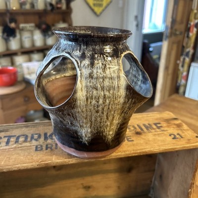Vintage Weston Mill Studio Keramik Tropfglasur Vase/Kräuter Übertopf - Top!