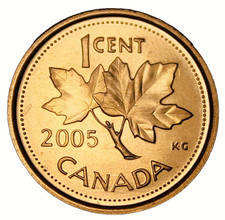 Canada Cent, 2005 Gem Unc~Elizaabeth II~Non Magnetic~Free Shipping