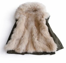 Giacca parka pelliccia reversibile Yves Salomon ESERCITO taglia F 34 XS