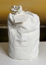 Restoration Hardware Pintucked Bow Duvet Cover Twin Cotton-Linen White NEW 149
