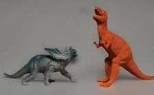 Ankyo Dinosaurs Tyrannosaurus Rex and Triceratops Hard Plastic Toys