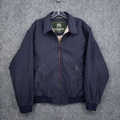 Weatherproof Garment Company Bomber Jacket Mens Medium Blue Full Zip Windbreaker