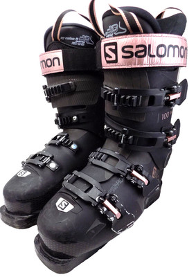 Salomon Pro HV 100 W Ski Boots 24/24.5 285mm Black Pink Custom Shell HD Excellnt