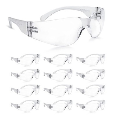 Safety Glasses Clear ANSI Z87.1 Impact Resistant Work Lab amoolo Bulk