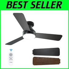 Modern Low Profile Ceiling Fan for Bedroom, Indoor/Outdoor