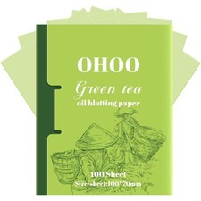 Oil Blotting Paper Sheets for Oily Skin - 100 Count Green Tea Facial Blotting