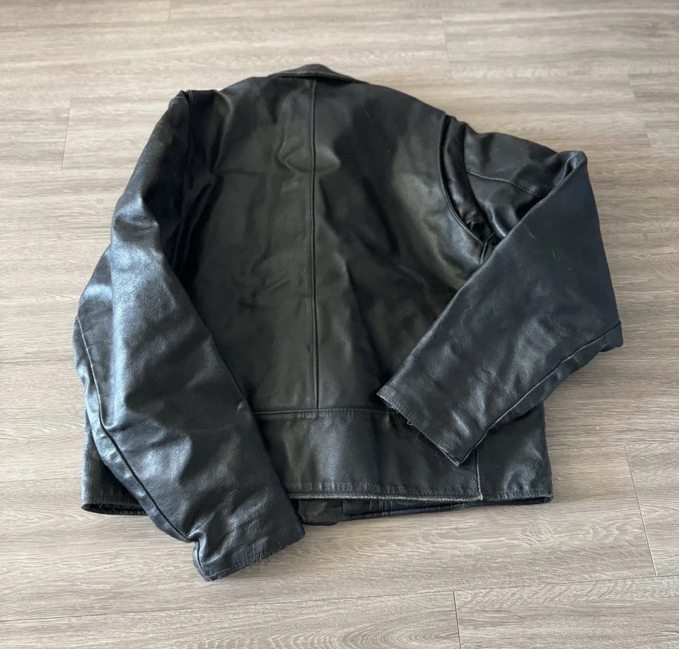 Vintage 70’s Sears The Leather Shop Motorcycle Ramones Jacket Mens 46 Stunning - Image 3 of 4