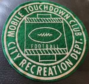 Vintage Mobile Alabama Quarterback Club City Recreation Football Felt Patch 5"