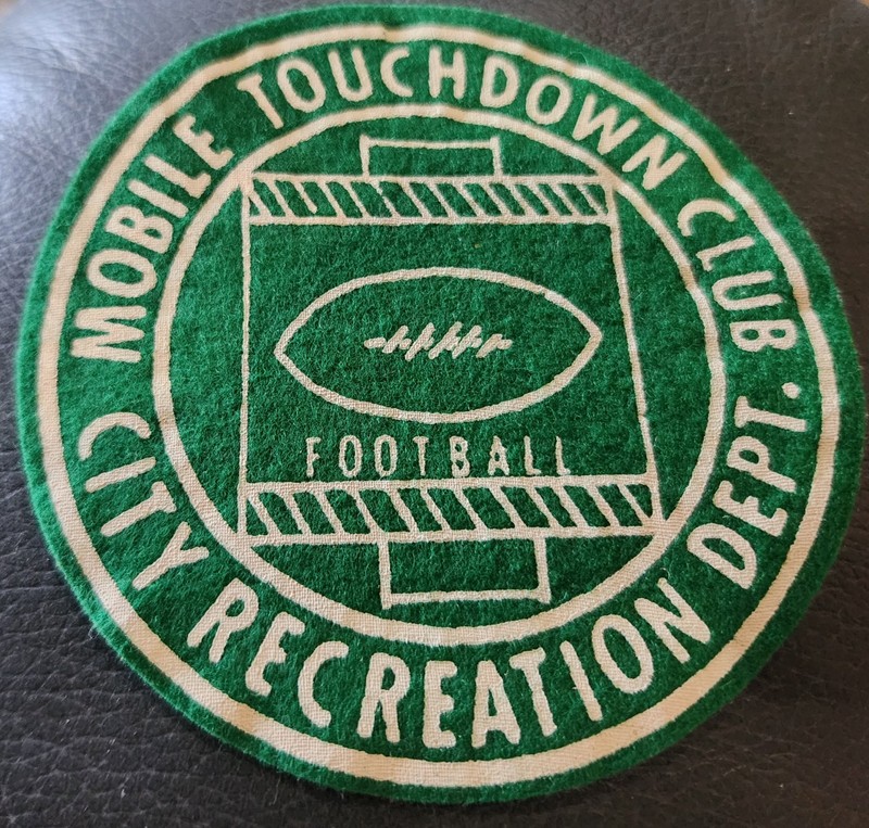 Vintage Mobile Alabama Quarterback Club City Recreation Football Felt Patch 5"