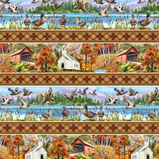 Autumn Flight Stripe  - by Michael Miller  44" Wide BTY