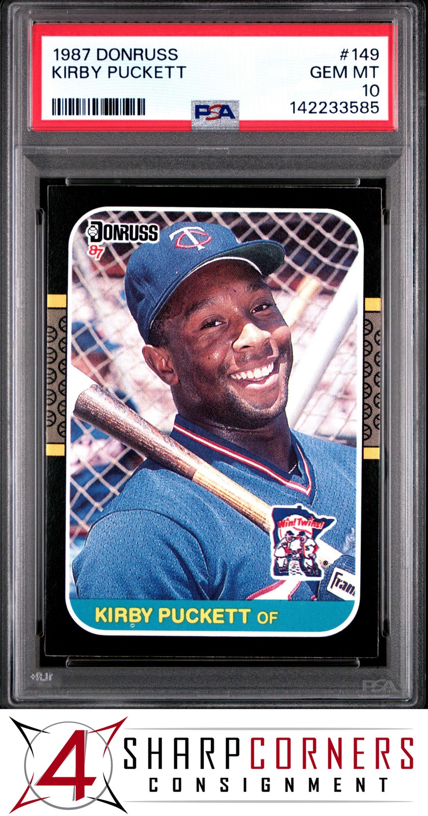 1987 DONRUSS #149 KIRBY PUCKETT TWINS HOF PSA 10