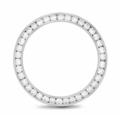 2.20CT CHANNEL SET NATURAL DIAMOND BEZEL 14K WHITE GOLD FOR ROLEX 31MM DATEJUST