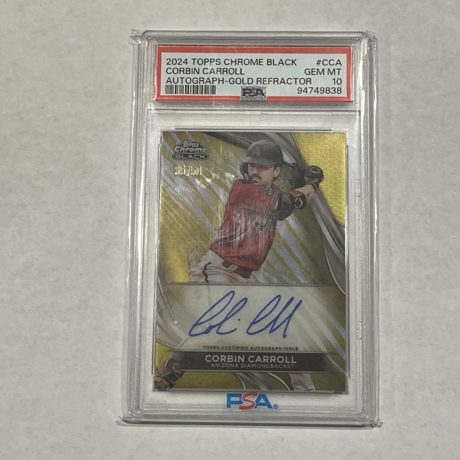 2024 Topps Chrome Black - Autographs Corbin Carroll #CBA-CCA Gold Refractor /50