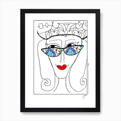 Queenly Art - Queen of East Meets W gerahmtes Wandbild Poster Leinwanddruck Bild