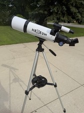 HEXEUM AZ80600 80mm Refractor Telescope Fully Coated Altaz w/ Tripod Case