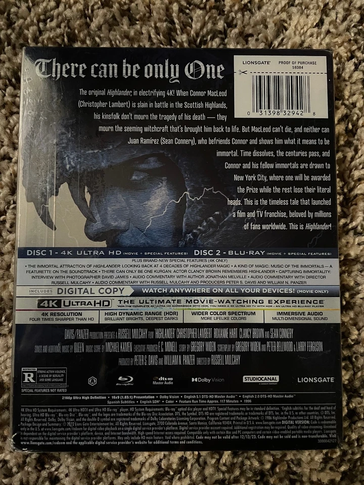 HIGHLANDER (1986) Best Buy (2022) 4K Ultra HD + Blu-ray + Digital STEELBOOK OOP - Image 2 of 3