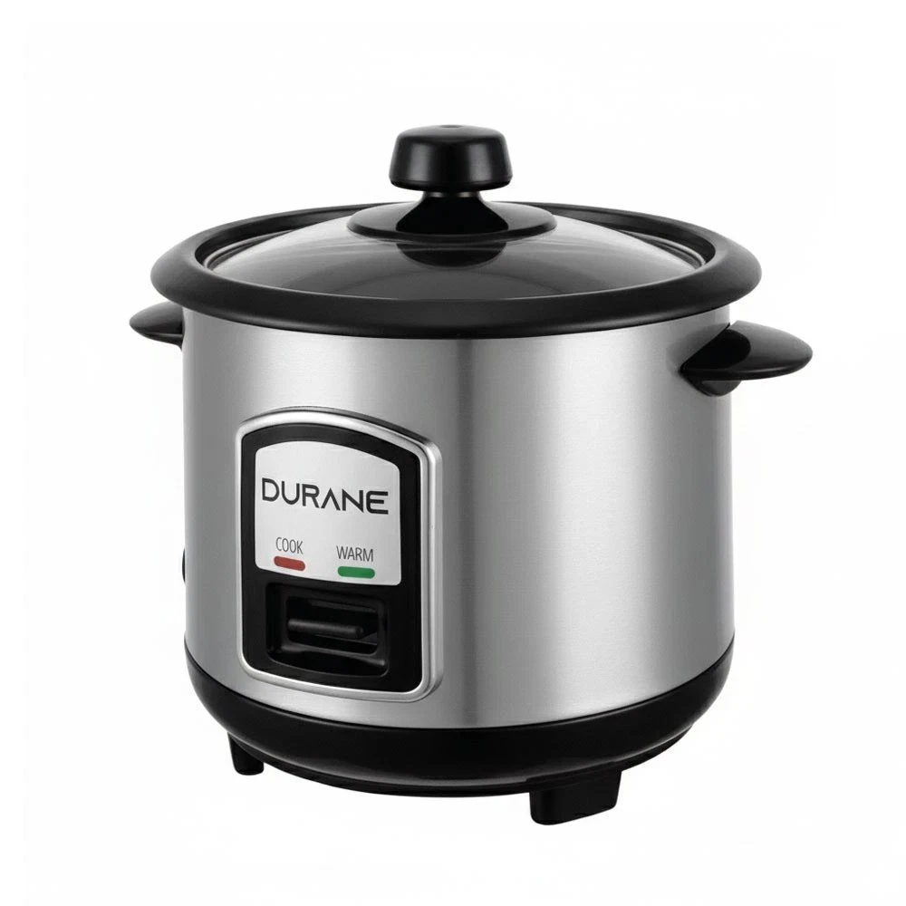 DURANE Electric Rice Cooker 800ml Electric Non Stick Inner Bowl Stainless Steel