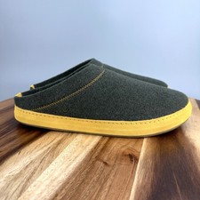 Olukai Hamani Hulu Men's 10 Real Sheep Fur Wool Mule Slippers Green Warm Slip-On